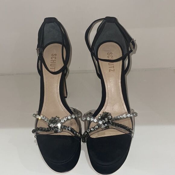 Schutz Jayda Platform Rhinestone Heels Size 8.5 - Picture 2 of 8